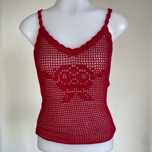 Tommy Jeans - Red Knit Tank Top, Size Medium